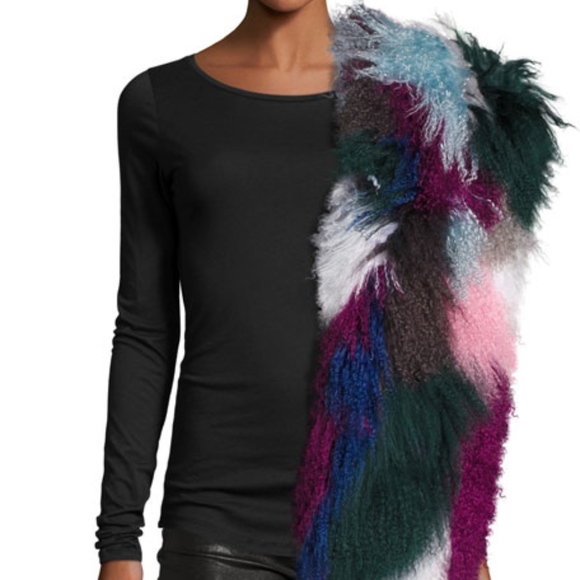 Charlotte Simone Kaleidoscope Mongolian Lamb Scarf - Picture 2 of 6